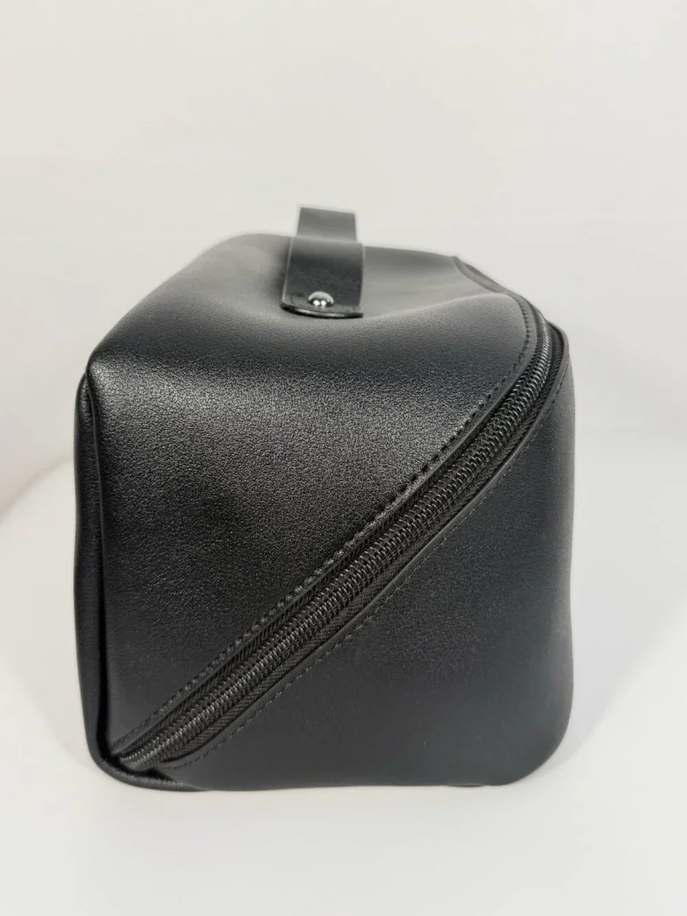 Dermstore Large Black Vinyl Cosmetic Bag Zippered Makeup Travel Case NWOT